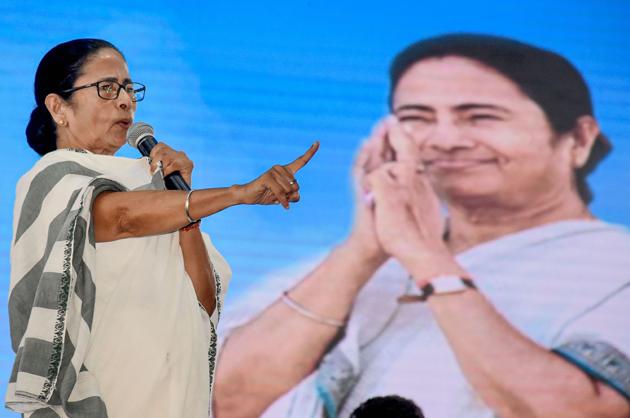 West Bengal Chief Minister Mamata Banerjee addresses during 'Pariseba Proden' a government programme at Sagardighi in Murshidabad district on November 20, 2019.(Photo: PTI)