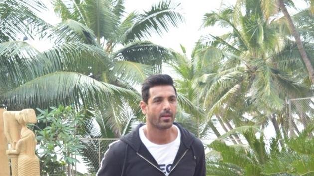 John Abraham during the promotions of Pagalpanti.(IANS)