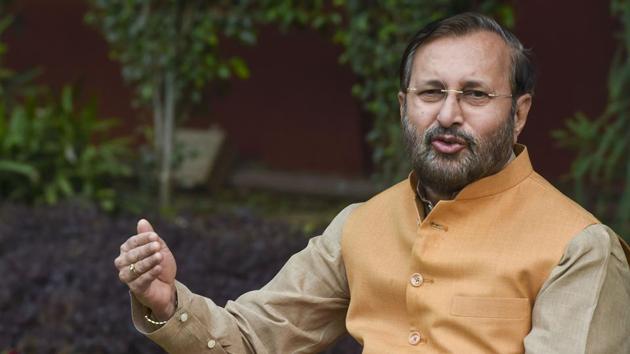 Union Minister of Information and Broadcasting Prakash Javadekar addresses a press conference. (PTI Photo) Union Minister of Information and Broadcasting Prakash Javadekar addresses a press conference. (PTI Photo)