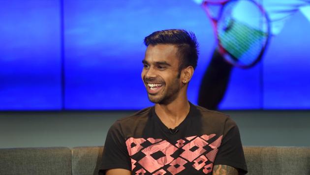 Tennis player Sumit Nagal during an interview with Hindustan Times(Amal KS/HT PHOTO)