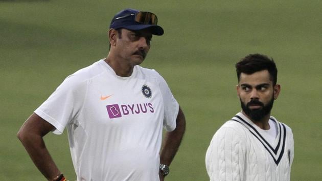 India skipper Virat Kohli with head coach Ravi Shastri.(AP) India skipper Virat Kohli with head coach Ravi Shastri.(AP)