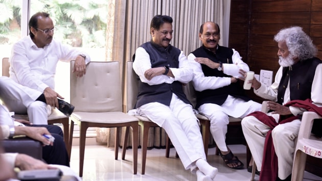 Congress and NCP held meeting with their pre-poll alliance partners to discuss formation of the government(Satish Bate/ HT Photo) Congress and NCP held meeting with their pre-poll alliance partners to discuss formation of the government(Satish Bate/ HT Photo)