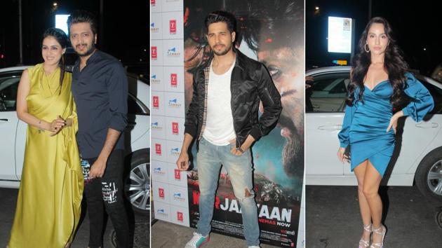 The Marjaavaan success bash was attended by Sidharth Malhotra, Riteish Deshmukh and Nora Fatehi, among others.(Varinder Chawla)