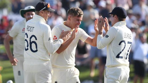 Sam Curran celebrates with teammates after taking the wicket New Zealand's Kane Williamson. (REUTERS) Sam Curran celebrates with teammates after taking the wicket New Zealand's Kane Williamson. (REUTERS)