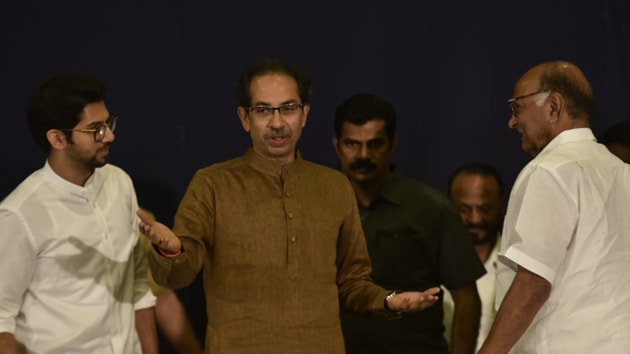 Uddhav Thackeray was speaking during a joint press conference with NCP chief Sharad Pawar in Mumbai. (HT Photo) Uddhav Thackeray was speaking during a joint press conference with NCP chief Sharad Pawar in Mumbai. (HT Photo)