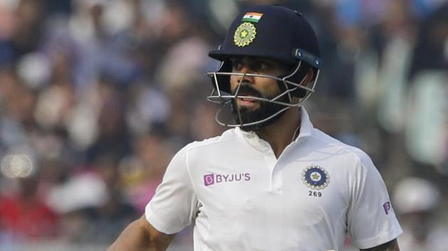 India's Virat Kohli takes a run during the second day of the second test cricket match between India and Bangladesh. (AP) India's Virat Kohli takes a run during the second day of the second test cricket match between India and Bangladesh. (AP)