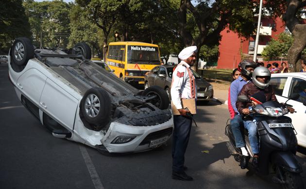Speeding was one of the main reasons behind road mishaps in city.(HT PHOTO)