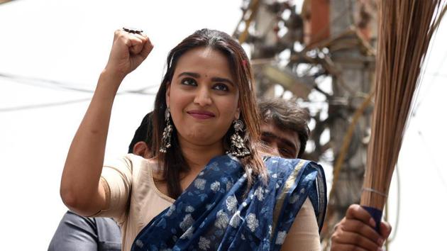 Swara Bhaskar voiced her opinion on the controversial fee hike in the prestigious Jawaharlal Nehru University.(HT file)