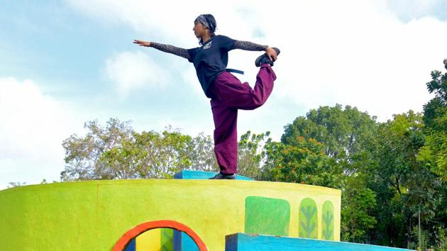 File image of breakdancer Johanna Rodrigues in Bangalore.(AFP)