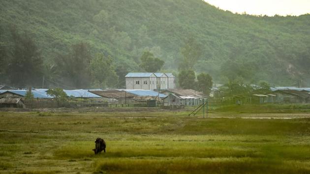 A view of Kyauktalone camp in Kyaukphyu. Many fear the enduring deep sectarian suspicions and religious divisions are irrevocable and authorities claim any attempt to reintegrate communities could trigger new unrest. (Ye Aung Thu / AFP)
