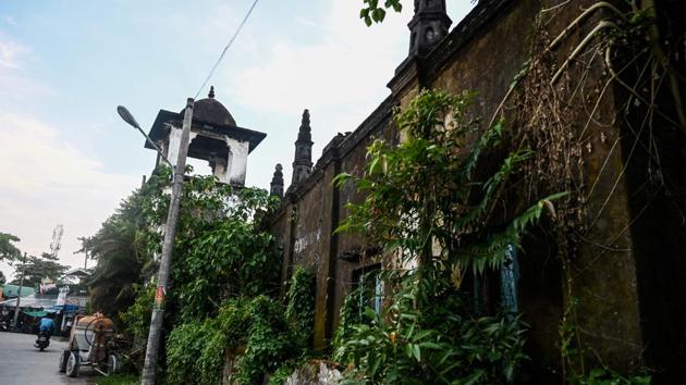 The ruins of a mosque in Kyaukphyu. One of the downtown building that served as a mosque before 2012 has been converted into the office of a women’s rights group led by Saw Pu Chay. Cavities in the wall where Islamic symbols were gouged out stand testament to the 2012 violence. (Ye Aung Thu / AFP)