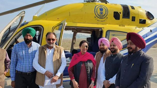 MP Preneet Kaur and cabinet minister Sadhu Singh Dharamsot with the Congress MLAs before their trip to Nurmahal. A senior leader said that the move was aimed at pacifying these MLAs. (HT PHOTO) MP Preneet Kaur and cabinet minister Sadhu Singh Dharamsot with the Congress MLAs before their trip to Nurmahal. A senior leader said that the move was aimed at pacifying these MLAs. (HT PHOTO)