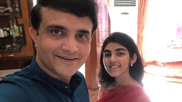 A file photo of Sourav Ganguly and daughter Sana.(Twitter)