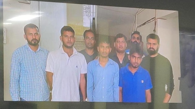 Zameel (in white tshirt), Muquadir (middle), Ranjeet Ali (in blue tshirt) (Photo: Delhi Police) Zameel (in white tshirt), Muquadir (middle), Ranjeet Ali (in blue tshirt) (Photo: Delhi Police)