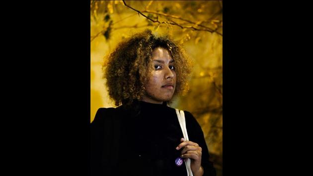 Maya, 19, a student in psychology from Versailles, poses for a portrait in Paris. After living with domestic violence with her past boyfriend, Maya needed to find a way to give a meaning to her life. By pasting some slogans in the street, she found the strength not to be afraid anymore. Two years after Macron made a campaign pledge to tackle the problem, the government has begun to act. (Kamil Zihnioglu / AP) Maya, 19, a student in psychology from Versailles, poses for a portrait in Paris. After living with domestic violence with her past boyfriend, Maya needed to find a way to give a meaning to her life. By pasting some slogans in the street, she found the strength not to be afraid anymore. Two years after Macron made a campaign pledge to tackle the problem, the government has begun to act. (Kamil Zihnioglu / AP)