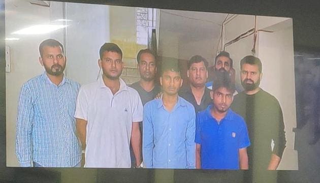 Zameel (in white tshirt), Muquadir (middle), Ranjeet Ali (in blue tshirt) (Photo: Delhi Police) Zameel (in white tshirt), Muquadir (middle), Ranjeet Ali (in blue tshirt) (Photo: Delhi Police)