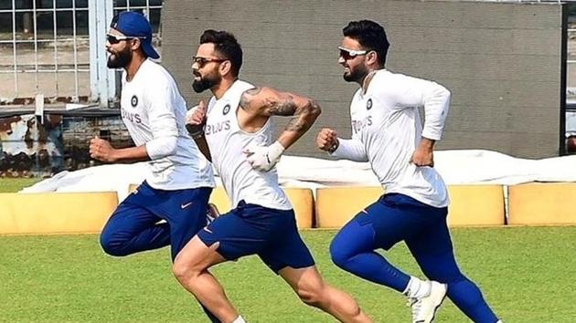 Virat Kohli with Ravindra Jadeja and Rishabh Pant(Virat Kohli Twitter)