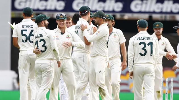 Australia celebrate winning the first test against Pakistan. (AP) Australia celebrate winning the first test against Pakistan. (AP)