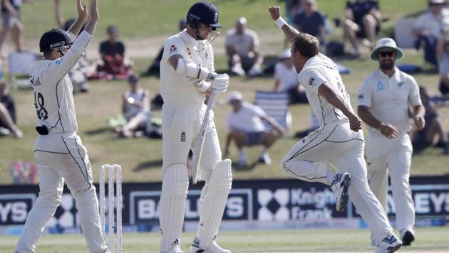 New Zealand's Neil Wagner celebrates after dismissing England's Stuart Broad(AP) New Zealand's Neil Wagner celebrates after dismissing England's Stuart Broad(AP)