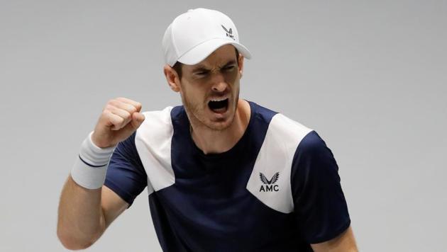 Britain's Andy Murray reacts during his match against Netherlands' Tallon Griekspoor. (REUTERS) Britain's Andy Murray reacts during his match against Netherlands' Tallon Griekspoor. (REUTERS)