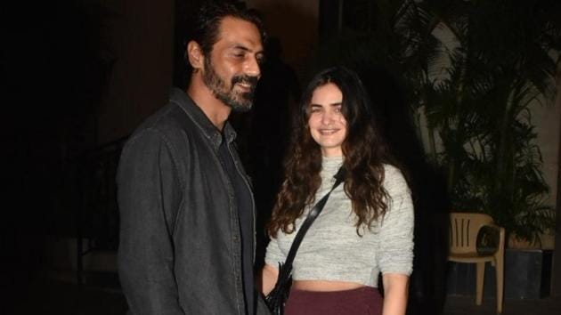 Actor Arjun Rampal and his partner Gabriella Demetriades seen in Mumbai.(IANS)