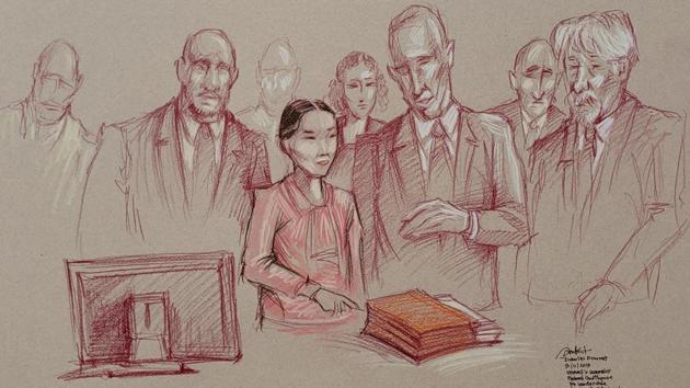 Yujing Zhang, 33, flanked by two U.S. marshals, stands to leave after she was found guilty of lying to a federal officer and trespassing at U.S.President Donald Trump's Mar-a-Lago resort, in a sketch made at U.S. District Court in Fort Lauderdale, Florida.(via REUTERS) Yujing Zhang, 33, flanked by two U.S. marshals, stands to leave after she was found guilty of lying to a federal officer and trespassing at U.S.President Donald Trump's Mar-a-Lago resort, in a sketch made at U.S. District Court in Fort Lauderdale, Florida.(via REUTERS)