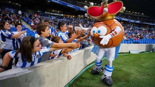 Real Sociedad newest mascot, Txurdin.(La Liga)