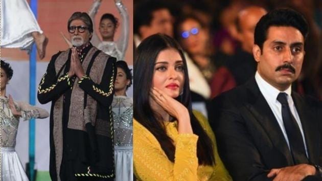 Aishwarya Rai and Abhishek Bachchan watch Amitabh Bachchan pay tribute to Mumbai attack heroes.(Varinder Chawla)