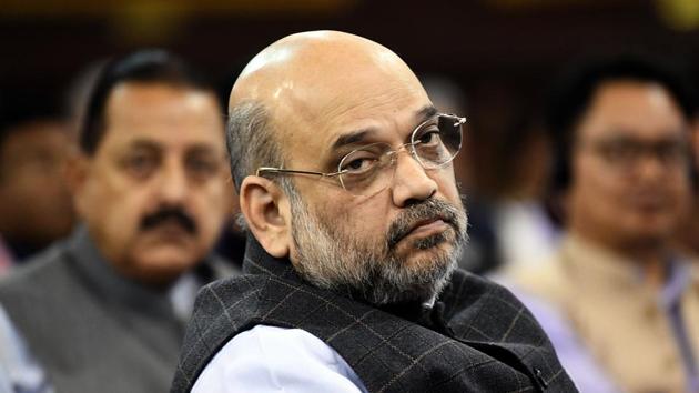 Union Home Minister Amit Shah during the joint sitting of parliament on the occasion of 70th Constitution Day celebrations, in New Delhi on Tuesday. (ANI Photo) Union Home Minister Amit Shah during the joint sitting of parliament on the occasion of 70th Constitution Day celebrations, in New Delhi on Tuesday. (ANI Photo)