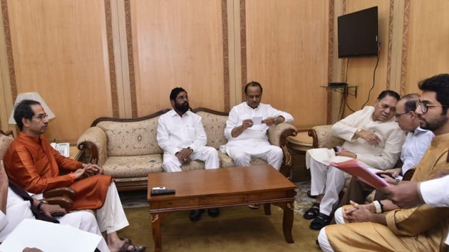 Ajit Pawar was also present at Shivaji Park to witness Thackeray’s swearing-in as chief minister that he had attended, in his words, “as an MLA” and not a minister. (ANI photo)