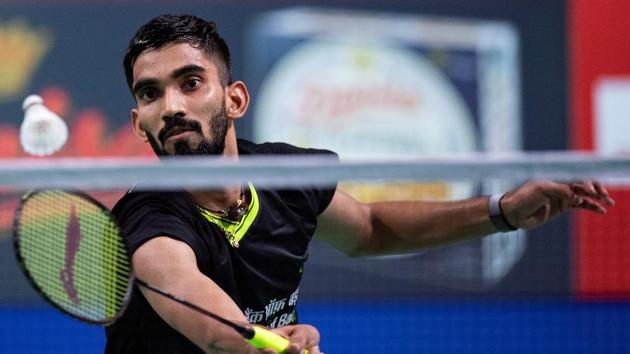 Kidambi Srikanth of India in action in his match against Anders Antonsen of Denmark.(REUTERS) Kidambi Srikanth of India in action in his match against Anders Antonsen of Denmark.(REUTERS)