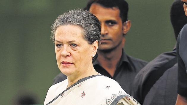 Congress President Sonia Gandhi on Thursday hit out at the BJP.(Ajay Aggarwal/ Hindustan Times)