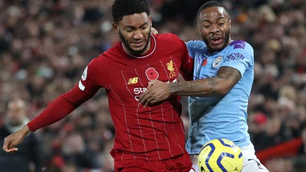 Liverpool's Joe Gomez in action with Manchester City's Raheem Sterling.(Action Images via Reuters) Liverpool's Joe Gomez in action with Manchester City's Raheem Sterling.(Action Images via Reuters)