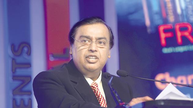 Mukesh Ambani-led Reliance Industries Ltd (RIL) today became the first Indian company to hit the ₹10 lakh crore milestone in market cap, after its shares rose to a record high of ₹1,581 apiece.(ABHIJIT BHATLEKAR/MINT) Mukesh Ambani-led Reliance Industries Ltd (RIL) today became the first Indian company to hit the ₹10 lakh crore milestone in market cap, after its shares rose to a record high of ₹1,581 apiece.(ABHIJIT BHATLEKAR/MINT)
