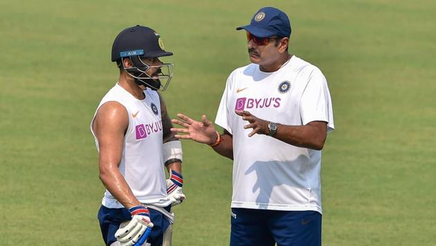 Indian captain Virat Kohli with head coach Ravi Shastri(PTI)