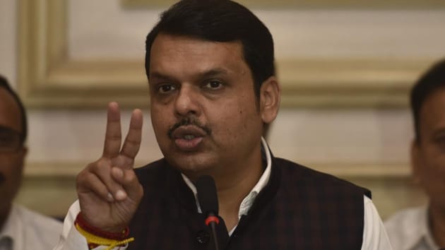 Cases of cheating and forgery were filed against Fadnavis in 1996 and 1998, but charges were not framed in both the matters. Uke alleged that Fadnavis did not disclose this information in his election affidavits. (Satish Bate/HT Photo)