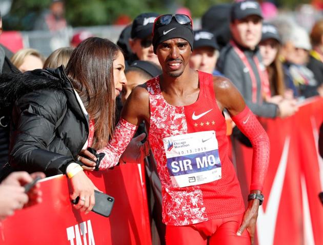 Britain's Mo Farah after finishing eighth in the men's marathon.(REUTERS)