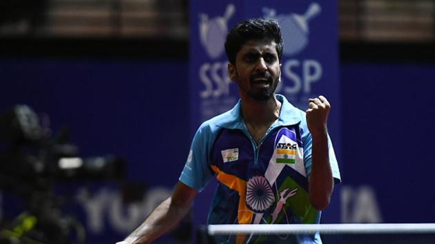 Sathiyan Gnanasekaran celebrates victory at the ITTF-Asian Table Tennis Championships.(Getty Images) Sathiyan Gnanasekaran celebrates victory at the ITTF-Asian Table Tennis Championships.(Getty Images)