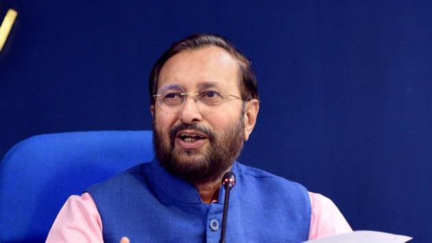 Javadekar said India has a little bit impact of economic slowdown and efforts to recover from it too have been hastened by the government.(Sonu Mehta/HT PHOTO)