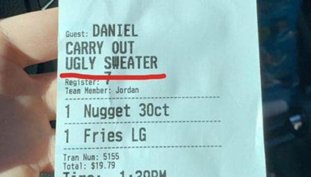 Daniel, 22, who resides in Phoenix, Arizona, received a blunt remark from a food outlet after he bought 30 nuggets and fries.(@Zin_Zaddy/Twitter)