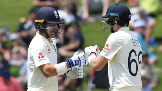 England's Joe Root and Rory Burns during the match(REUTERS)