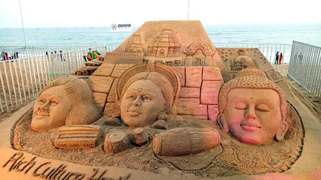 The International Sand Art Festival has started at Chandrabhaga beach in Konark on Sunday. 123 artists from across India & artists from the USA, Ireland, Denmark, Russia, Canada, Togo & Sri Lanka are participating in Sand Art Festival.