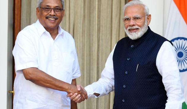 India’s outreach to Mr Rajapaksa is based on the government’s new approach of working with whoever is chosen by the people of neighbouring countries, instead of propping up favourites. Mr Rajapaksa too sent out the right message, telling the Indian leadership that the country will remain a priority for his government, and that no “third force” will be allowed to come in the way of bilateral cooperation (Mohd Zakir/HT PHOTO) India’s outreach to Mr Rajapaksa is based on the government’s new approach of working with whoever is chosen by the people of neighbouring countries, instead of propping up favourites. Mr Rajapaksa too sent out the right message, telling the Indian leadership that the country will remain a priority for his government, and that no “third force” will be allowed to come in the way of bilateral cooperation (Mohd Zakir/HT PHOTO)