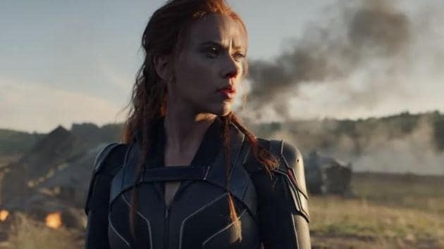 Scarlett Johansson in a still from the Black Widow trailer.