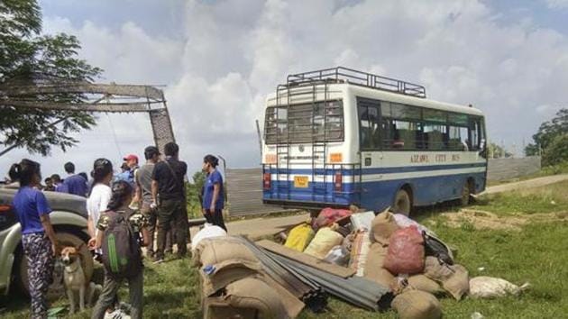 The ninth phase of repatriation of Bru refugees from Tripura to Mizoram began on October 3.(PTI) The ninth phase of repatriation of Bru refugees from Tripura to Mizoram began on October 3.(PTI)