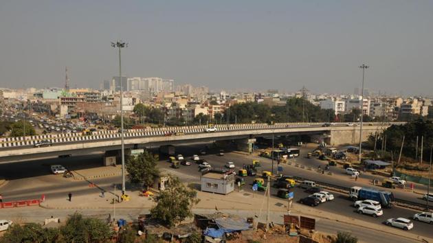 A view Subhash Chowk where the NHAI is making an underpass near Sadar police station, Gurugram. (Parveen Kumar / HT Photo) A view Subhash Chowk where the NHAI is making an underpass near Sadar police station, Gurugram. (Parveen Kumar / HT Photo)
