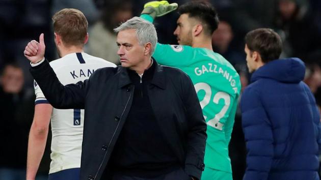 Tottenham Hotspur manager Jose Mourinho celebrates after the match.(Action Images via Reuters)