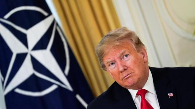 U.S. President Donald Trump attends a meeting with NATO Secretary General Jens Stoltenberg (not pictured), ahead of the NATO summit in Watford, in London. (REUTERS) U.S. President Donald Trump attends a meeting with NATO Secretary General Jens Stoltenberg (not pictured), ahead of the NATO summit in Watford, in London. (REUTERS)