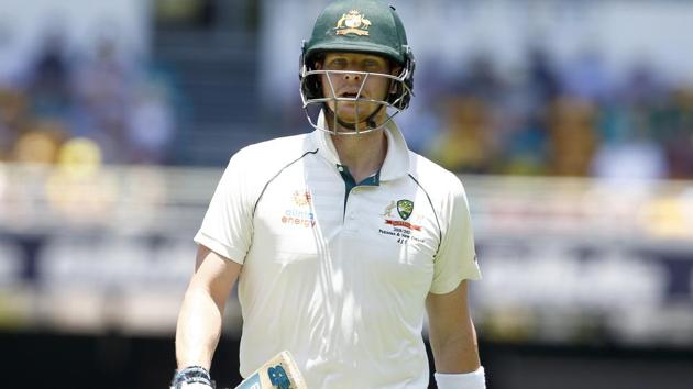 Australia's Steve Smith walks off the field after he lost his wicket. (AP) Australia's Steve Smith walks off the field after he lost his wicket. (AP)