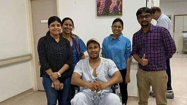 Randeep Hooda inside the hospital in a picture being widely shared online.